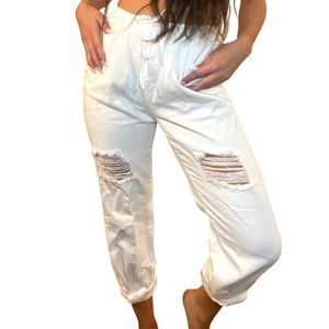 Comfy Casual Ripped Jeans White